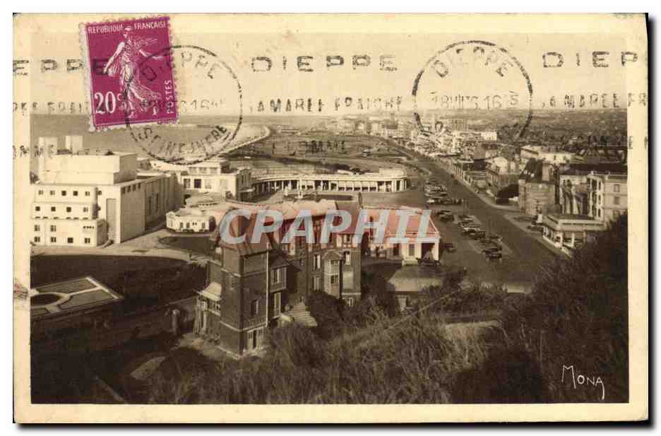 CPA Dieppe Le Casino la Plage et les boulevards de Verdun et Maritime 