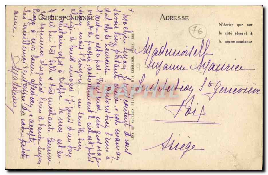CPA Dieppe Eglise Saint Jacques  — Verso