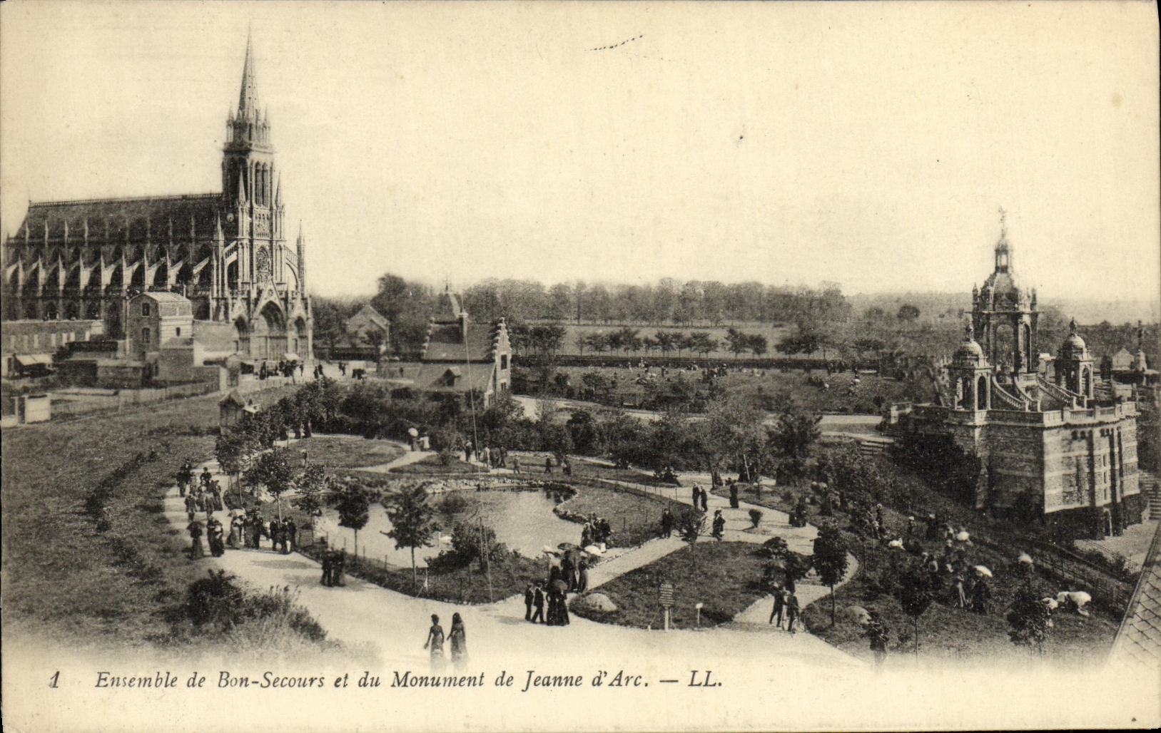 CPA Ensemble de Bon Secours et du Monument de jeanne d Arc