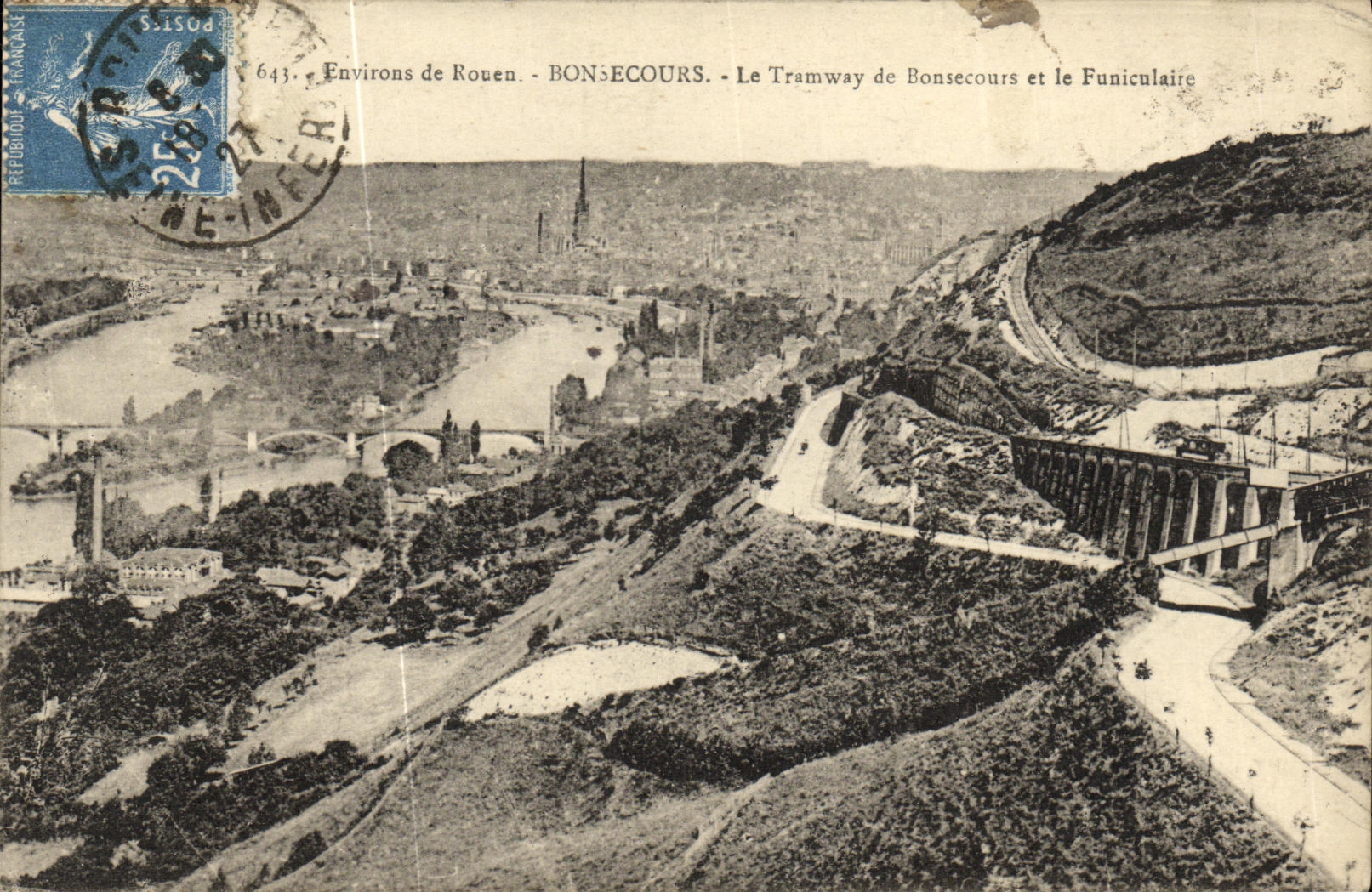 CPA Bonsecours Le Tramway de Bonsecours et le Fuaiculaire 