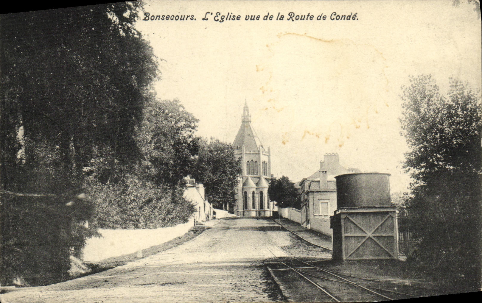 CPA Bonsecours L Eglise vue de la Route de Conde 