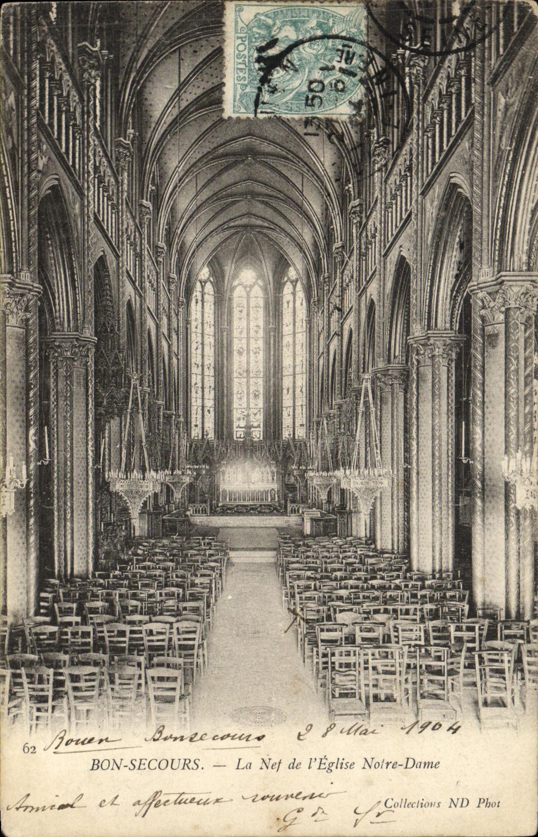 CPA Bonsecours La Nef l Eglise Notre Dame 
