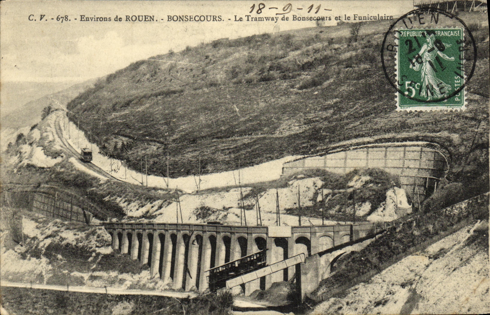 CPA Bonsecours Le Tramway de Bonsecours et le Funiculaire