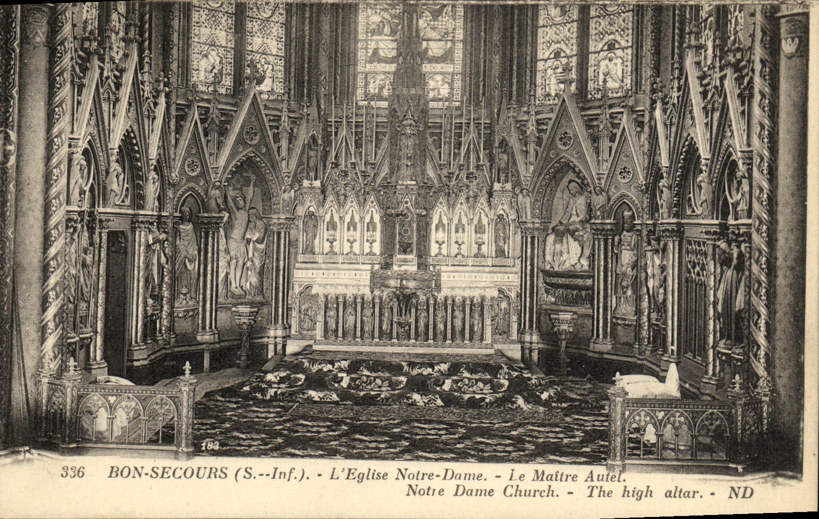 CPA Bonsecours L Eglise Notre Dame Le Maitre Autel 