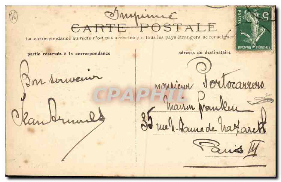 CPA Dieppe Entree du Casino — Rückseite