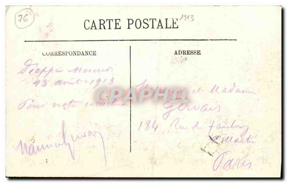 CPA Dieppe La plage a l heure du bain — Verso