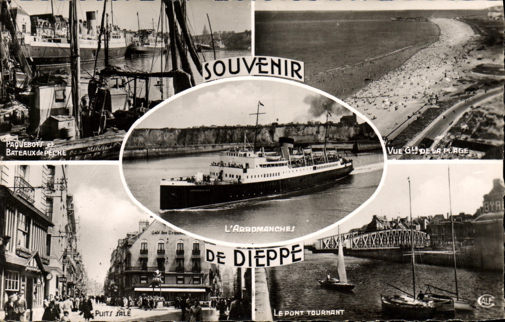 CPM Souvenir de Dieppe l Arromanches Bateau Pont Tournant Puits sale