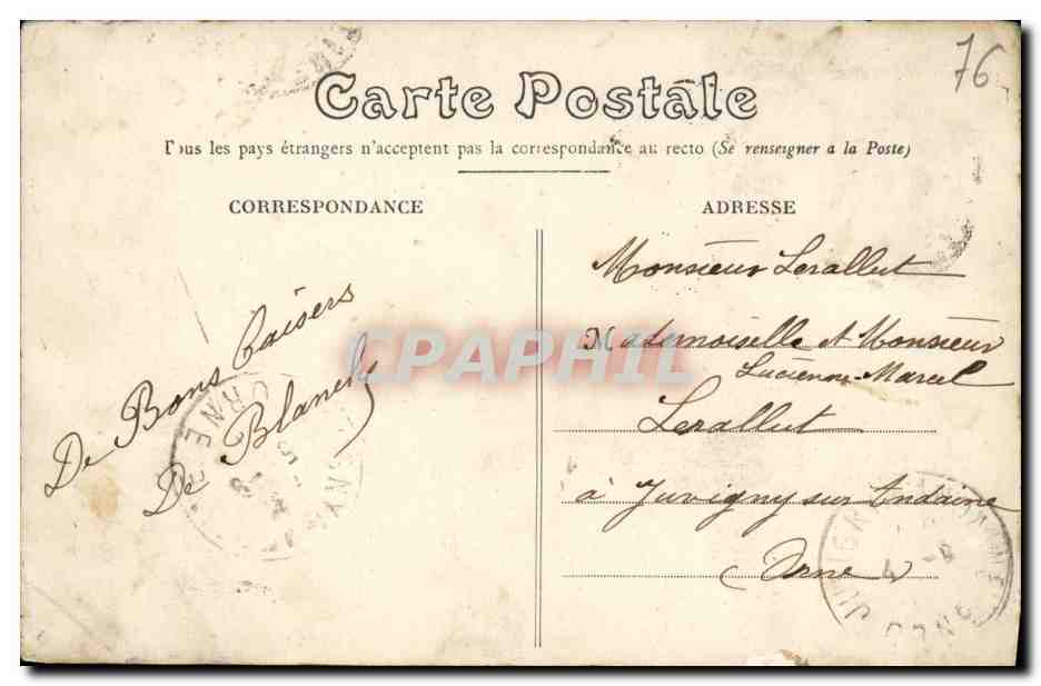 CPA Dieppe Les falaises Enfants — Rückseite