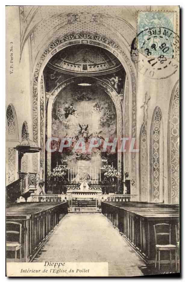 CPA Dieppe Interieur de l Eglise du Pollet