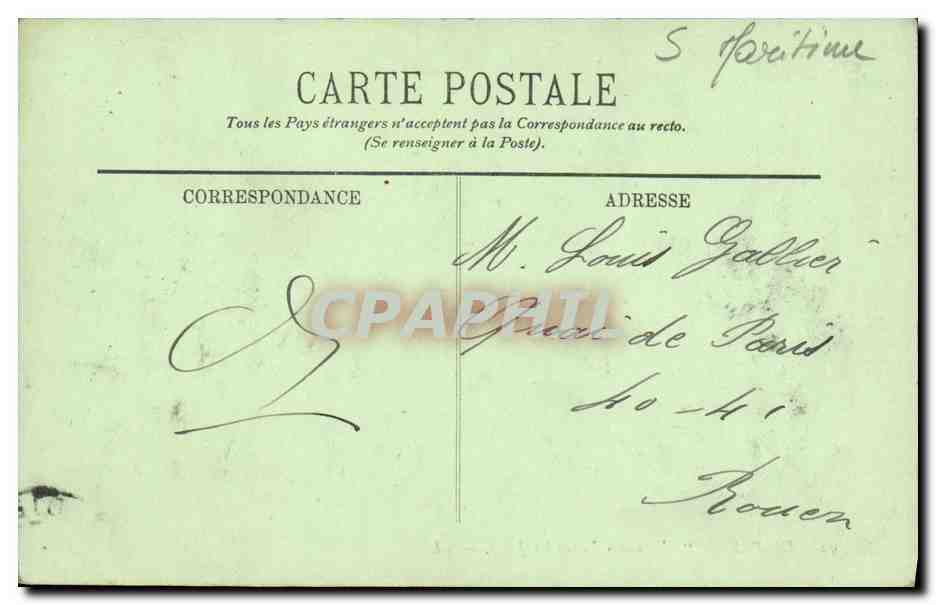 CPA Dieppe L Arundel dans les Jetees Bateau — Rückseite