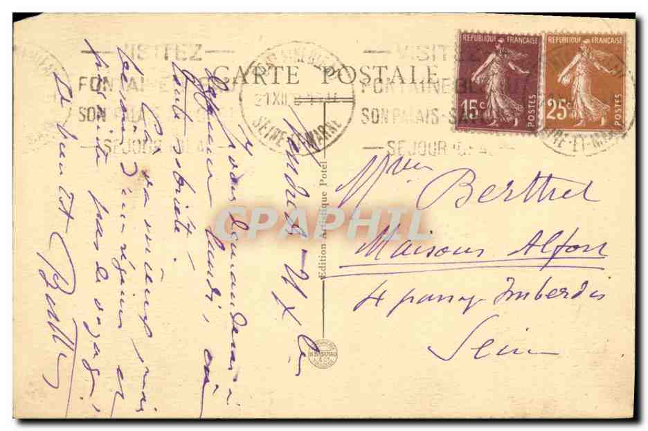 CPA Etretat Le Perrey  — Rückseite