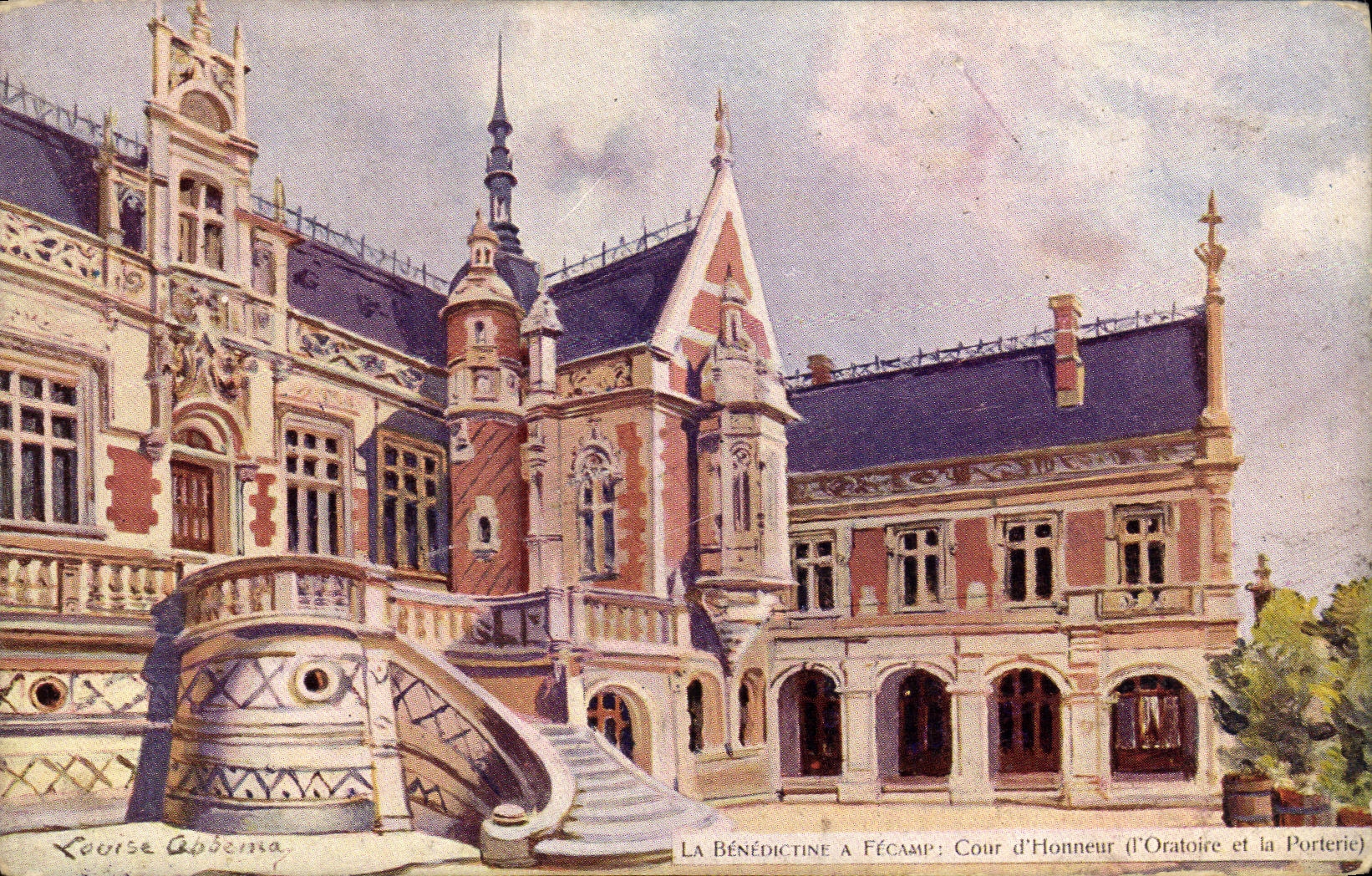 CPA La Benedictine a Fecamp Cour d honneur L oratoire et la porterie