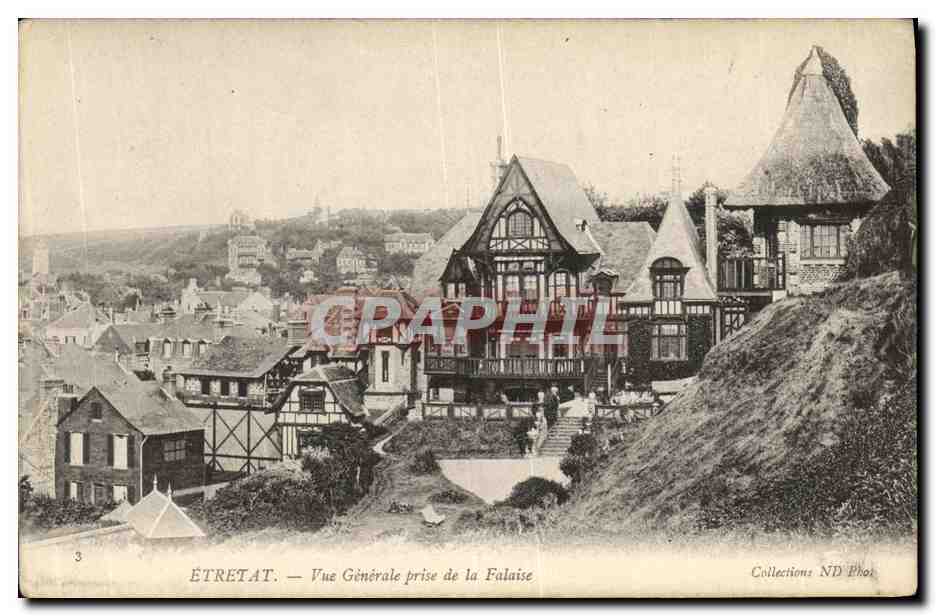 CPA Etretat Vue Generale prise de la Falaise 
