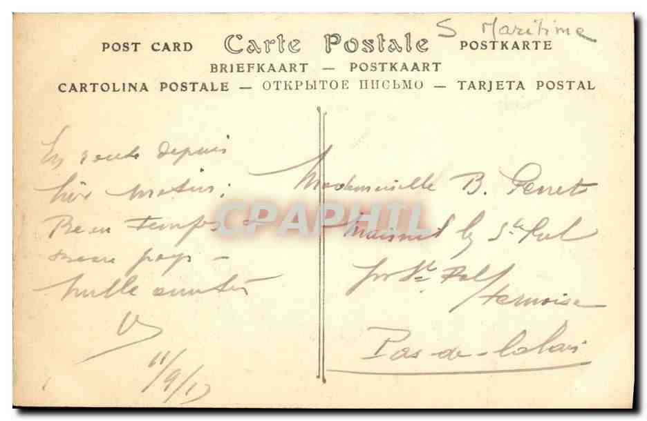 CPA Trouville sur Mer La Place du Casino — Achterkant