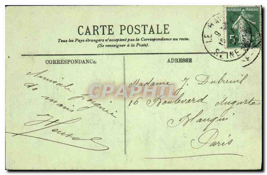 CPA Sainte Adresse Le boulevard maritime et le Cap de la Have — Rückseite