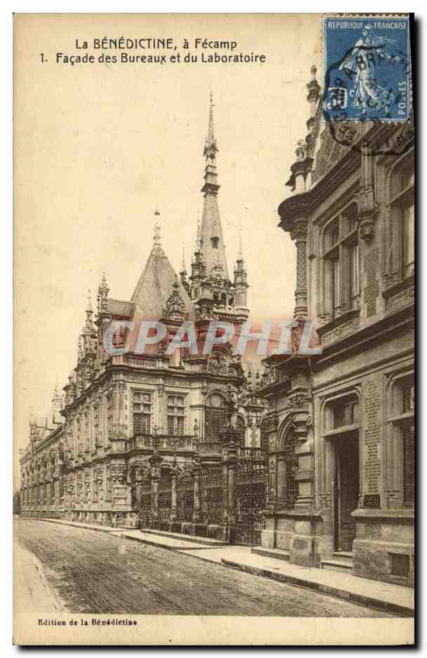 CPA La Benedictine Fecamp Facade des Breaux et du Laboratoire 