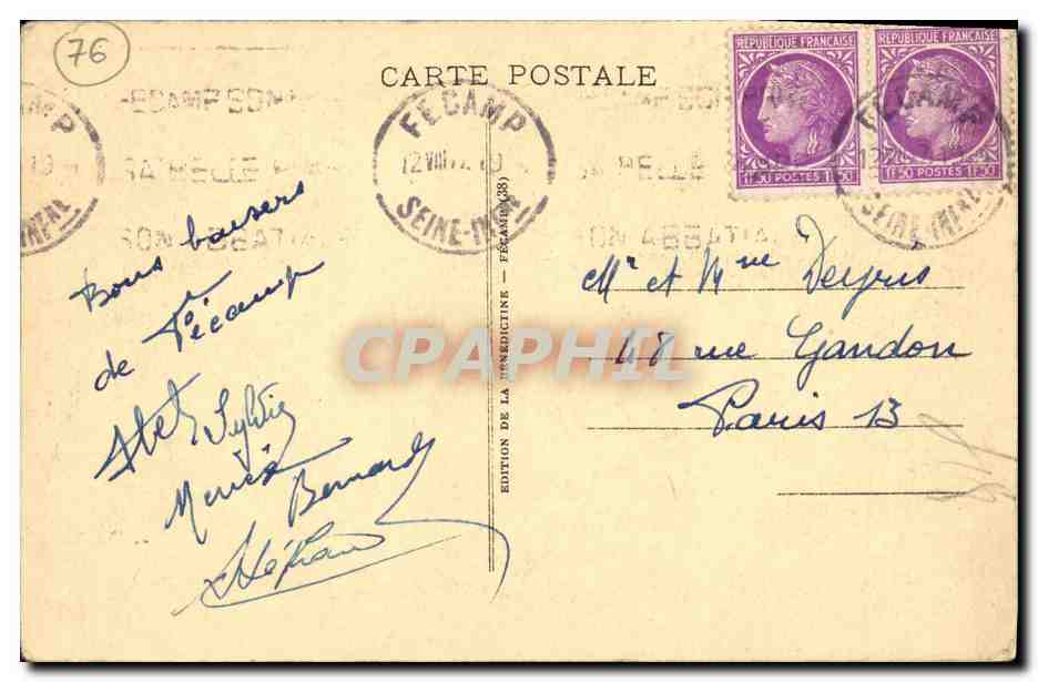 CPA La Benedictine a Fecamp Musee L Oratoire  — Rückseite