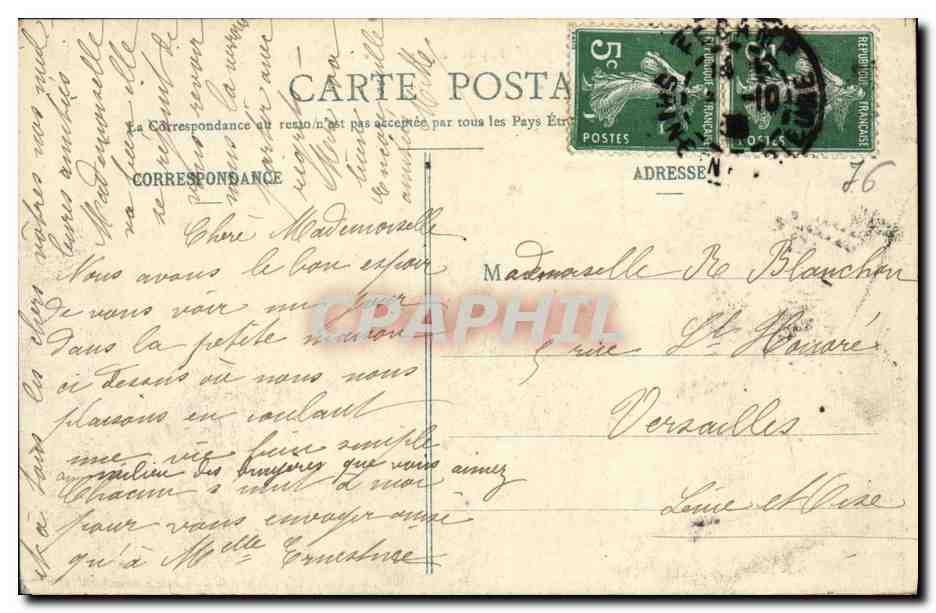 CPA La Cote Toussaint pres Fecamp — Rückseite