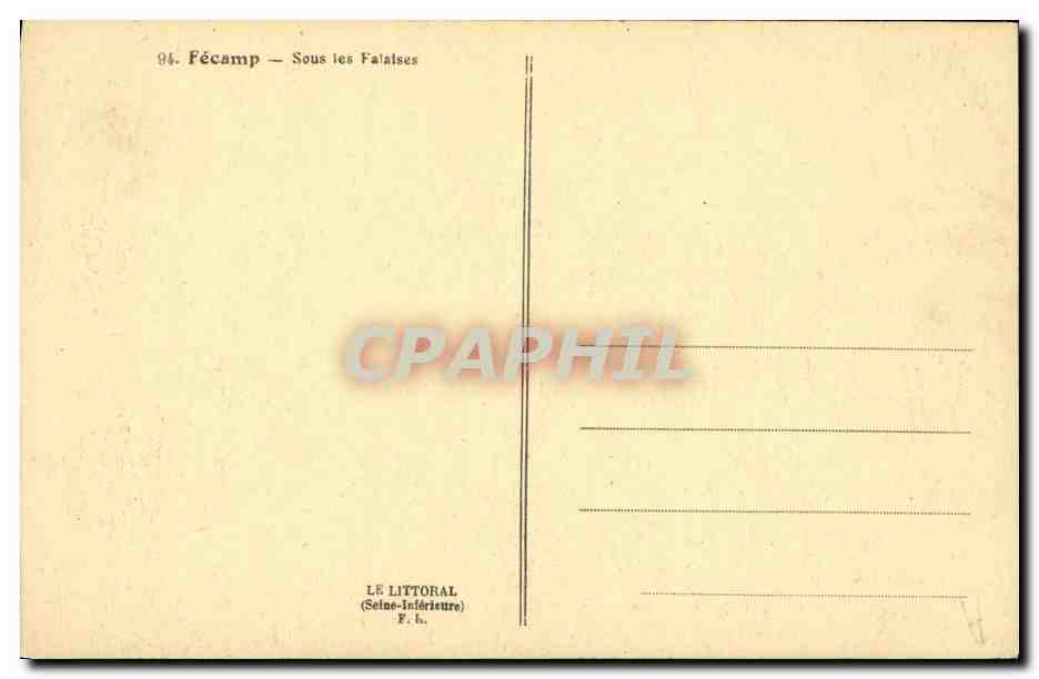 CPA Fecamp Sous les Falaises  — Rückseite