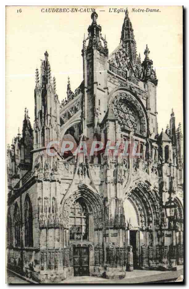 CPA Caudebec en Caux L Eglise Notre Dame 