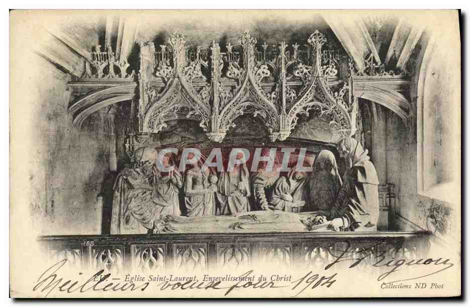 CPA Eu Eglise Saint Laurent Ensevilissement du Christ