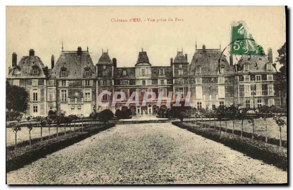 CPA Chateau d Eu Vue Prise du Parc 