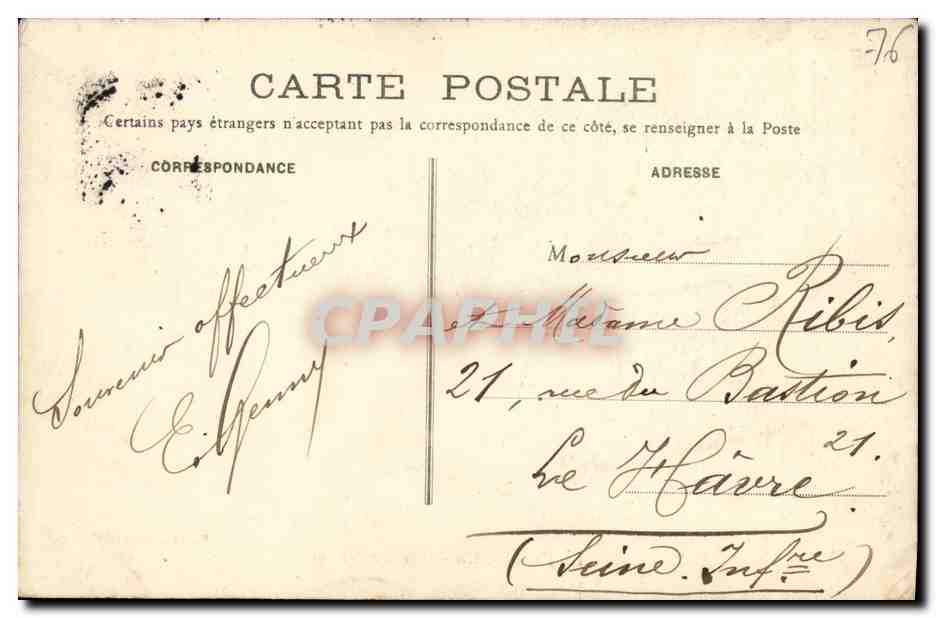 CPA La Foret d Eu Poteau d Orleans  — Rückseite