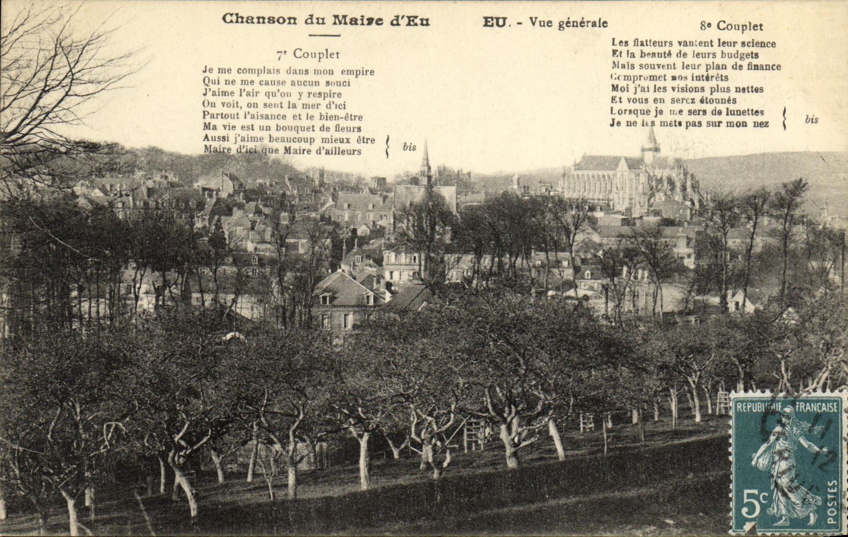 CPA Chanson du Maire d Eu Vue generale