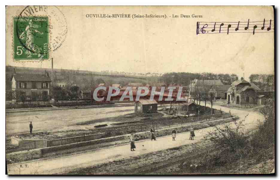 CPA Ouville la Riviere Les Deux Gares