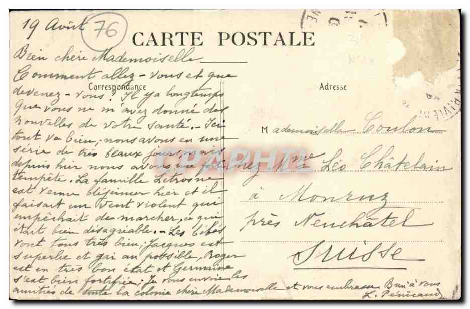 CPA Quiberville Sur Mer La Plage et la Grand Hotel Des Bains — Rückseite