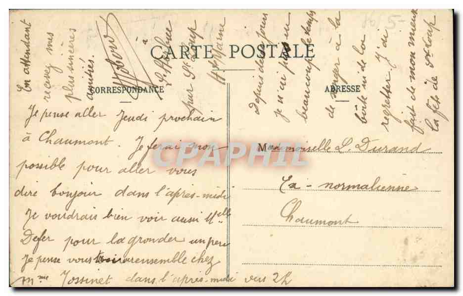CPA Costumes Normands Femme Folklore Coiffe — Verso