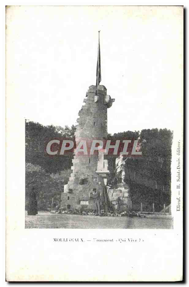 CPA Moulineaux Monument Qui vive ? Militaria