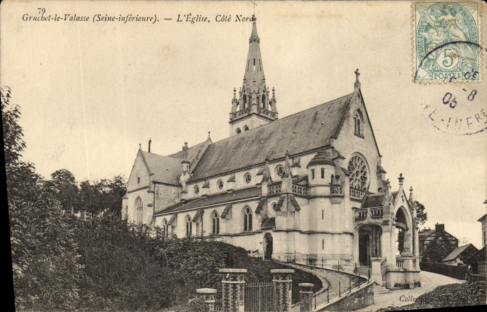 CPA Gruchet le Valasse L eglise Cote Nord