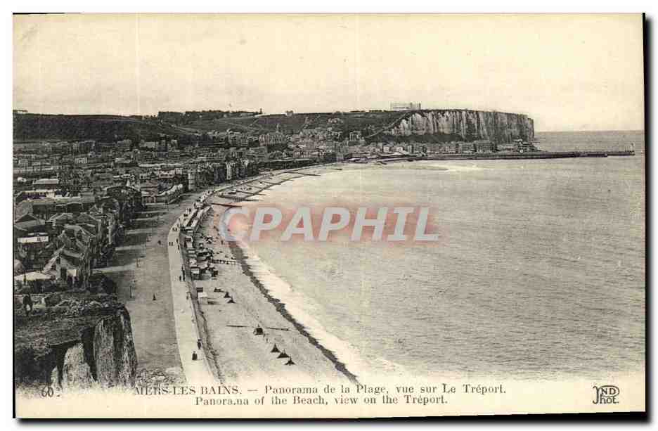CPA Mers les Bains Panorama de la plage vue sur le Treport 