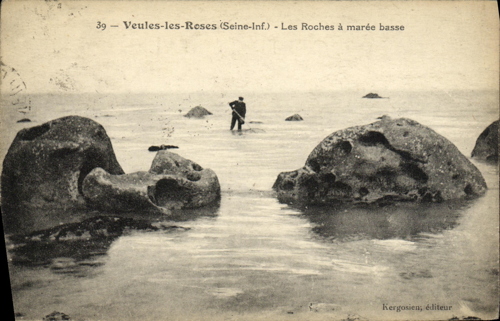 CPA Veules Les Roses Les Roches a Maree Basse