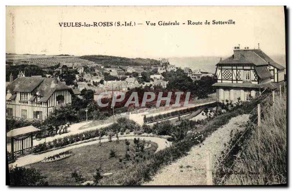 CPA Veules Les Roses Vue Generale Route de Sotteville