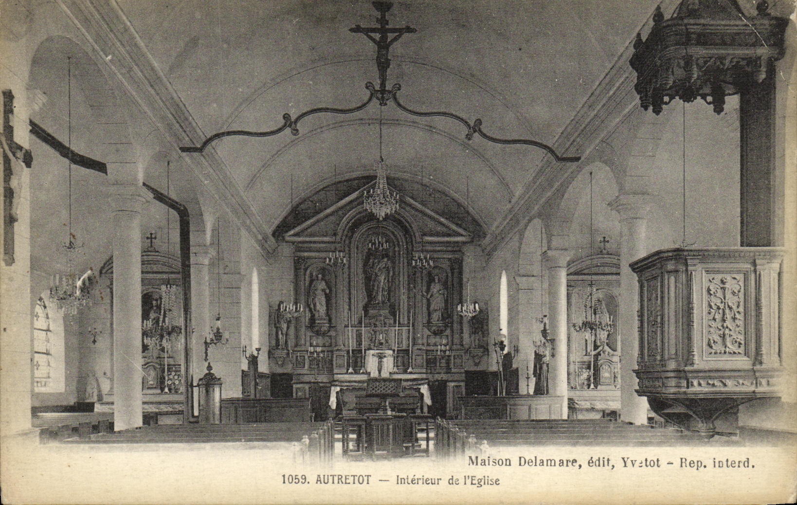CPA Autretot Interieur de L Eglise