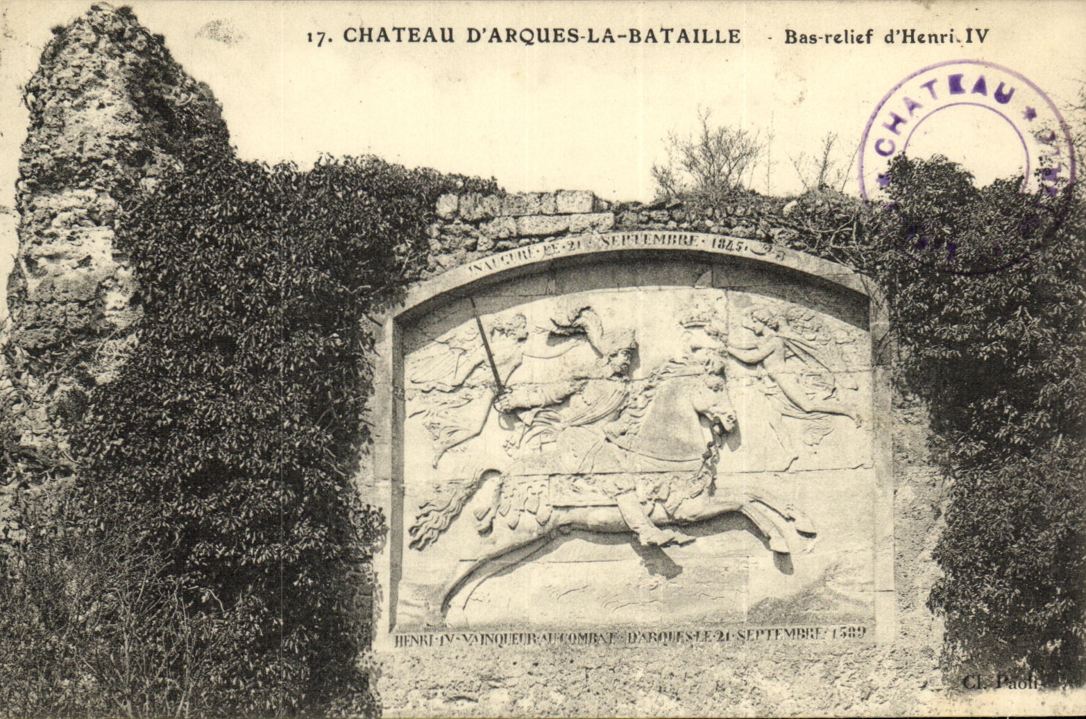 CPA Chateau D Arques La Bataille Bas Relief d Henri IV