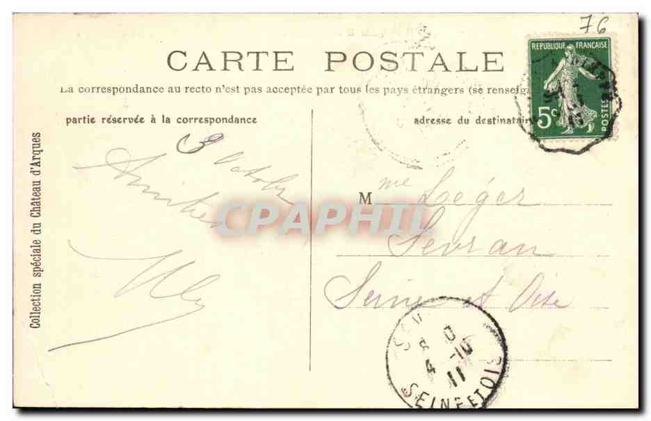 CPA Chateau D Arques La Bataille Bas Relief d Henri IV — Rückseite