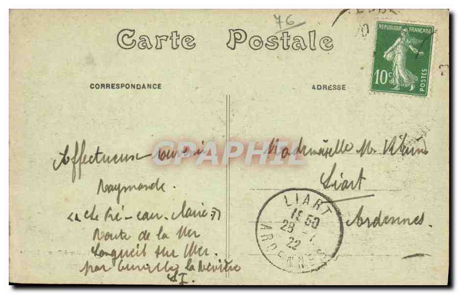 CPA Quiberville La Falaise et la Greve — Rückseite