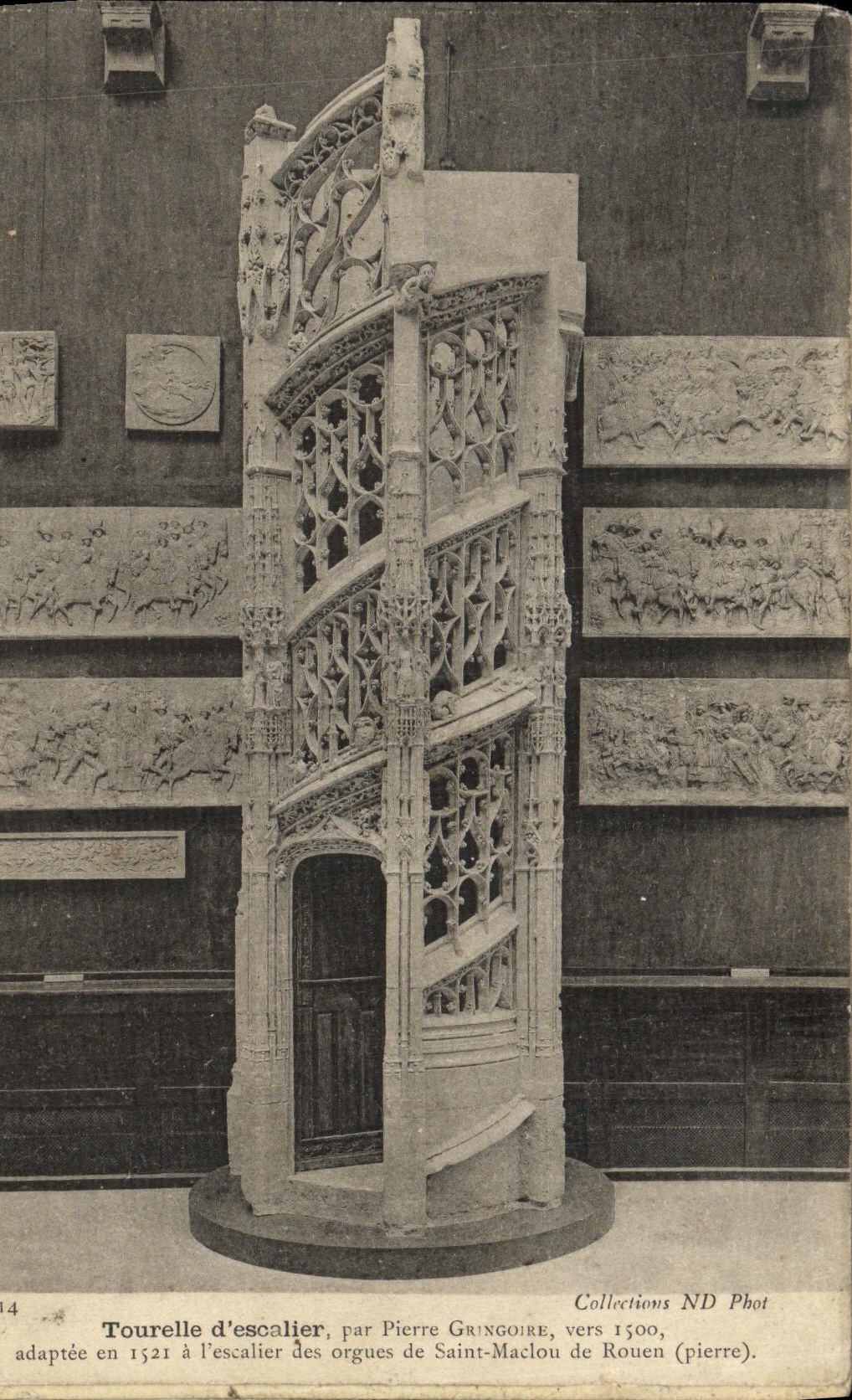 CPA Tourelle d Escalier Par Pierre Gringoire adaptee a l escalier des orgues de Saint Maclou de Rouen