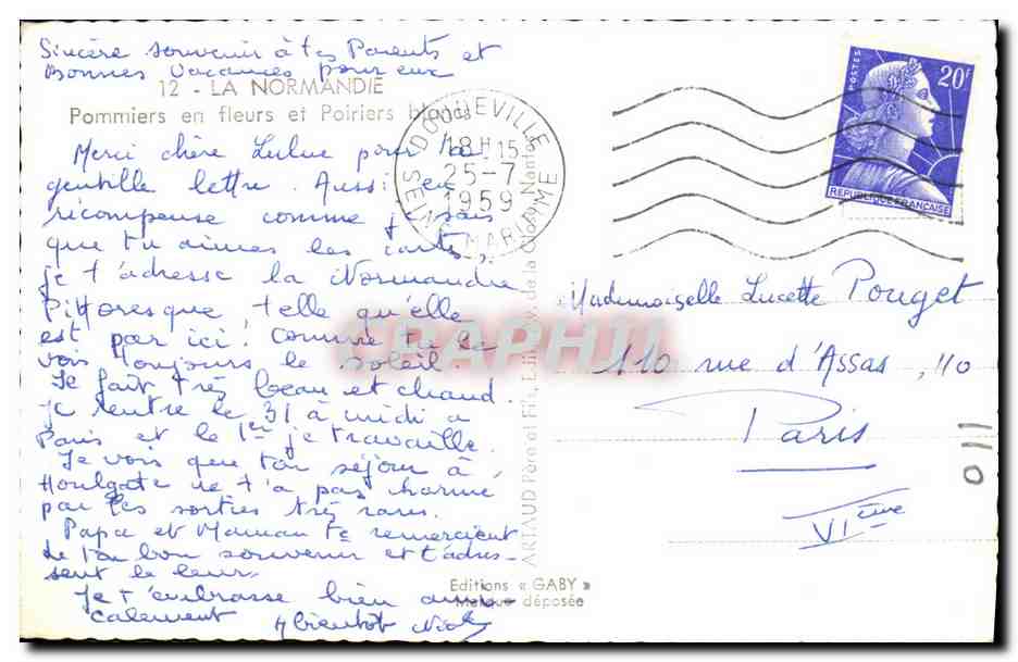 CPA La Normandie Pommiers en Fleurs et Poiriers Vaches — Rückseite