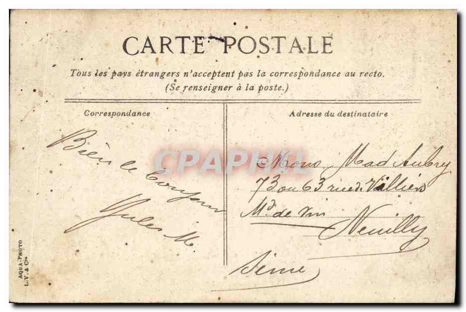 CPA Le Treport La Plage et la Ville a Vol d oiseau — Rückseite