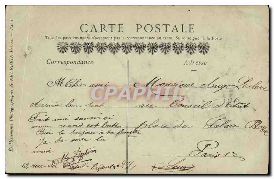 CPA Le Treport Vue Generale Prise de la Falaise — Rückseite
