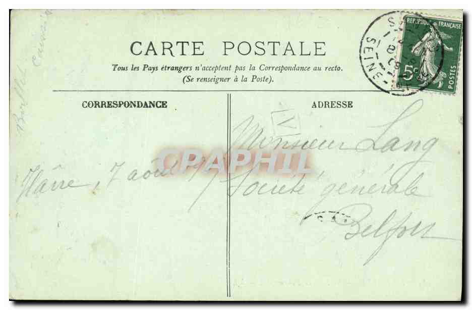 CPA Le Havre Le Fort De Tourneville — Rückseite
