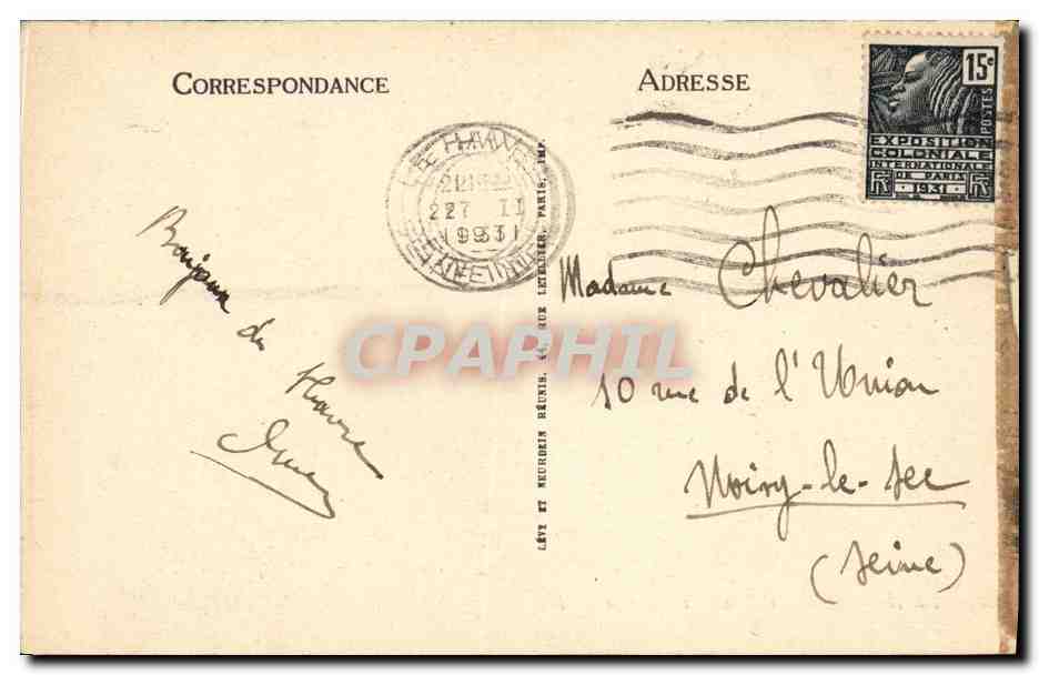 CPA Le Havre Le Casino et la Plage Bateaux — Rückseite