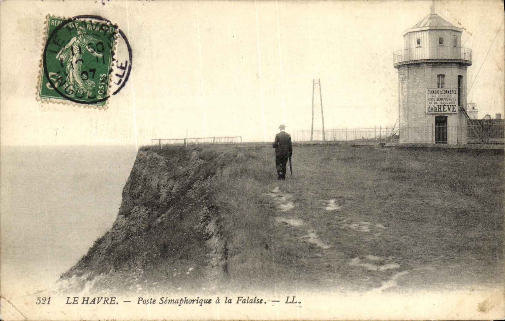 CPA Le Havre Poste Semaphorique a la Falaise