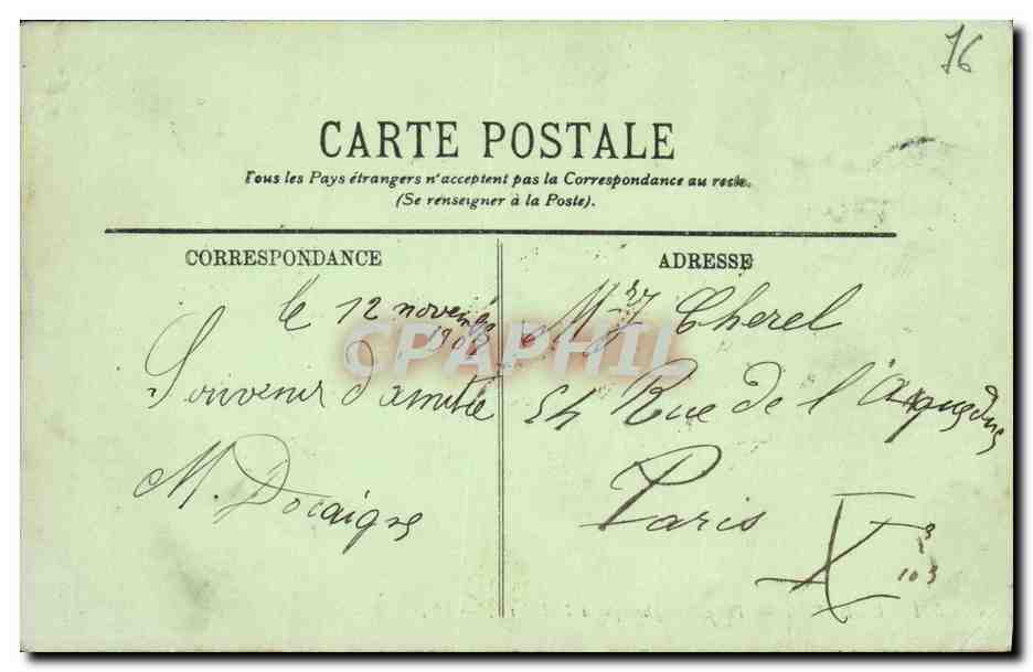 CPA Le Havre Poste Semaphorique a la Falaise — Rückseite