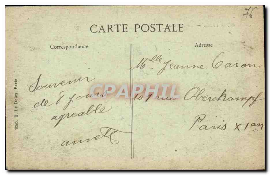 CPA Le Havre Le Casino — Rückseite