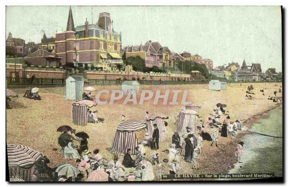CPA Le Havre Sur la plage boulevard Maritime